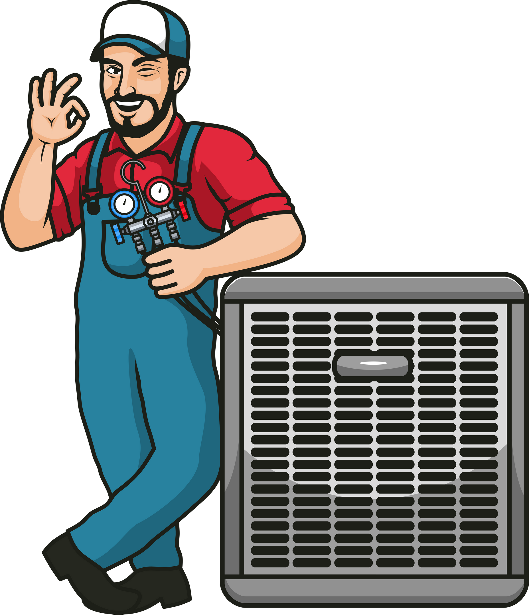 HVAC service mascot cartoon character design